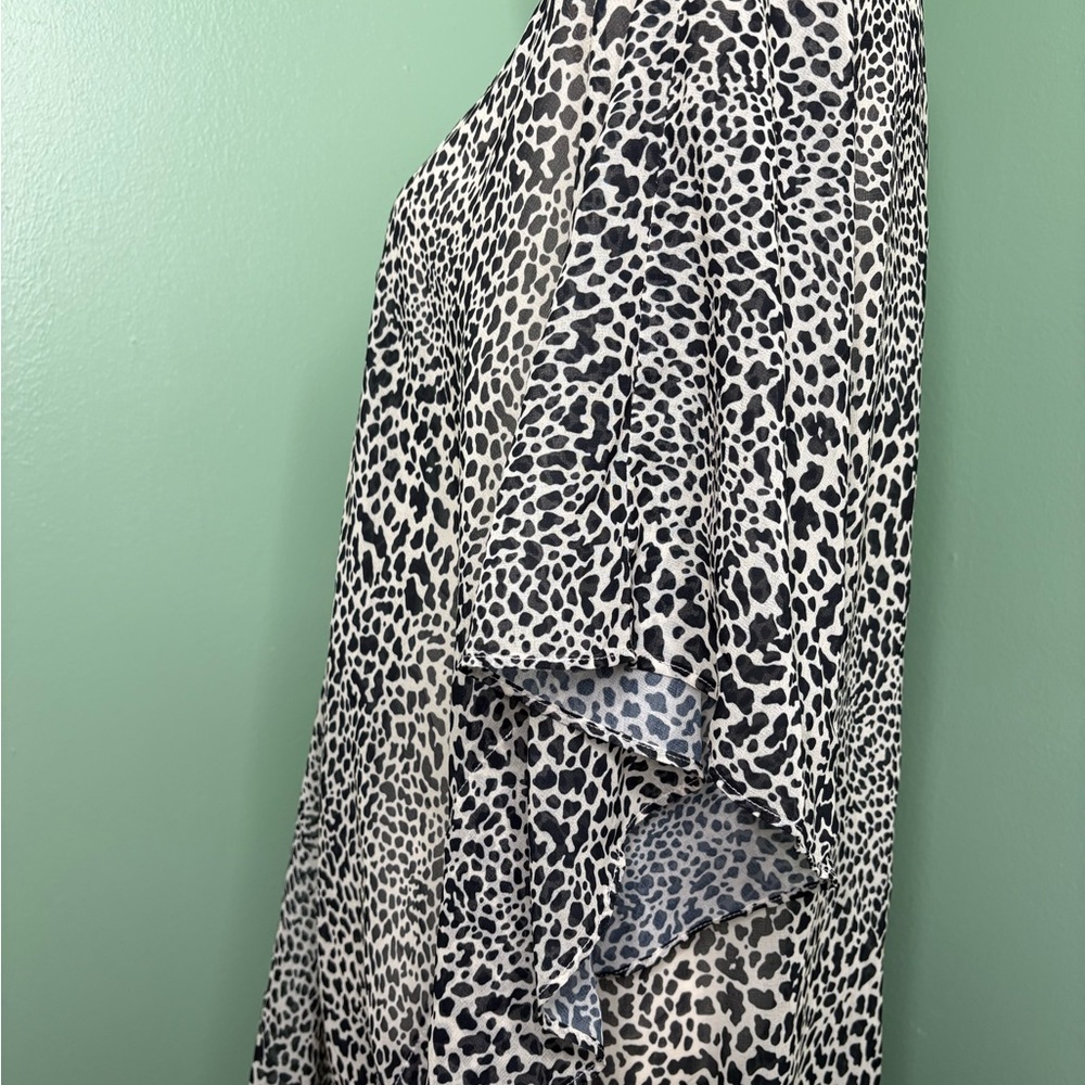 Michael Kors Black and White Animal Print swim cover up medium large - Picture 5 of 11